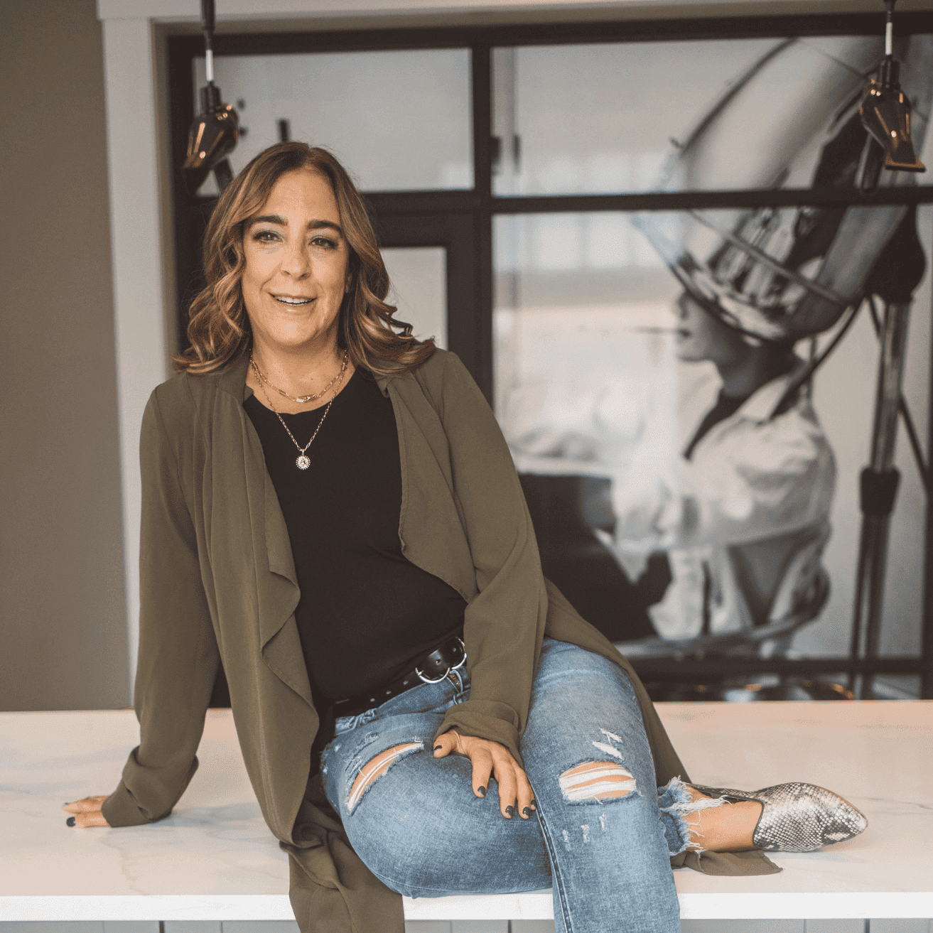 Portrait of Annie Morris, a professional stylist at Salon L Manayunk, showcasing their expertise and style.